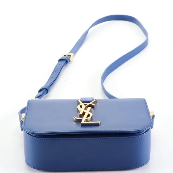 Saint Laurent Small Universite Crossbody Bag in Blue Leather - Picture 2 of 14